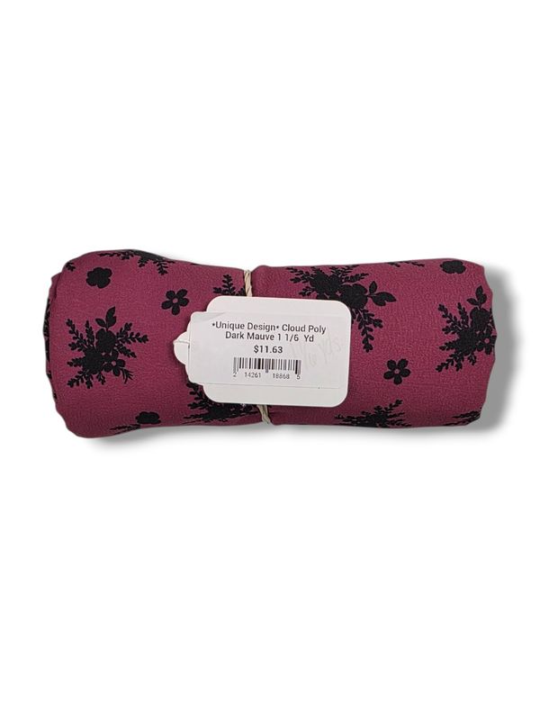 *Unique Design* Cloud Poly Dark Mauve 1 1/6  Yd