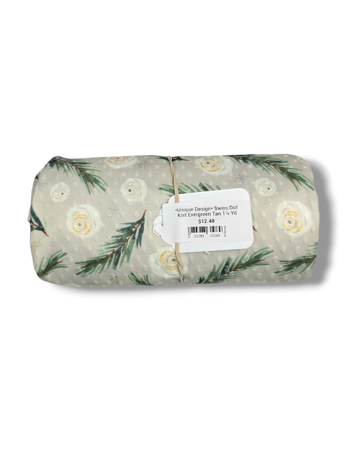 *Unique Design* Swiss Dot Knit Evergreen Tan 1¼ Yd