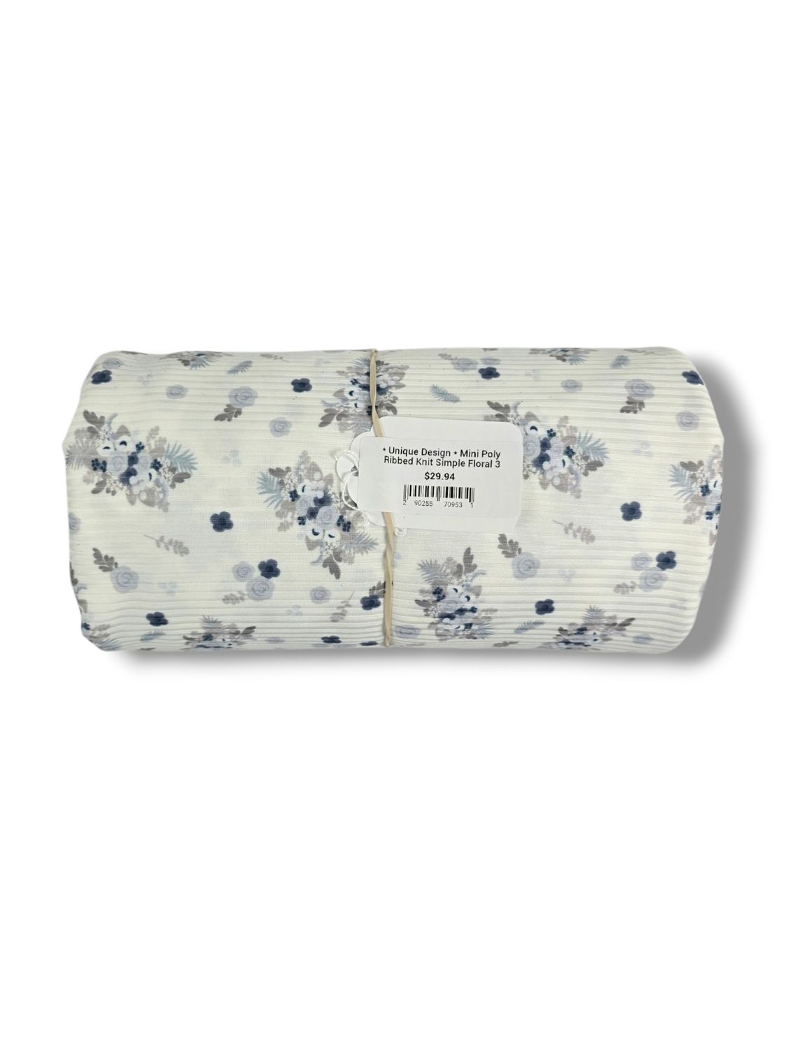 * Unique Design * Mini Poly Ribbed Knit Simple Floral 3 Yd