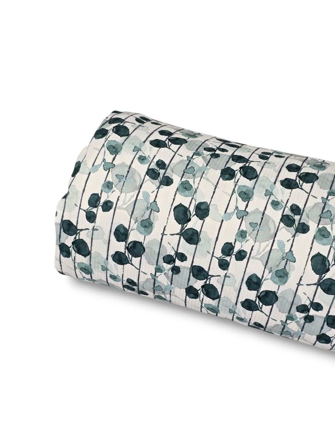 *Unique Design* Willow Ribbed Knit Eucalyptus Stripe White