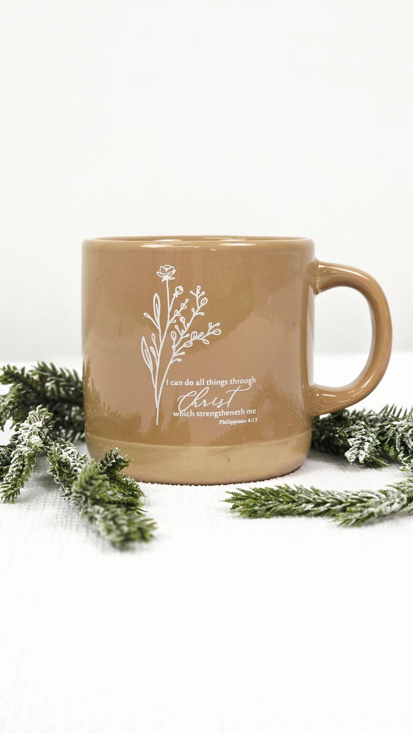 Inspirational Coffee Mug Tan