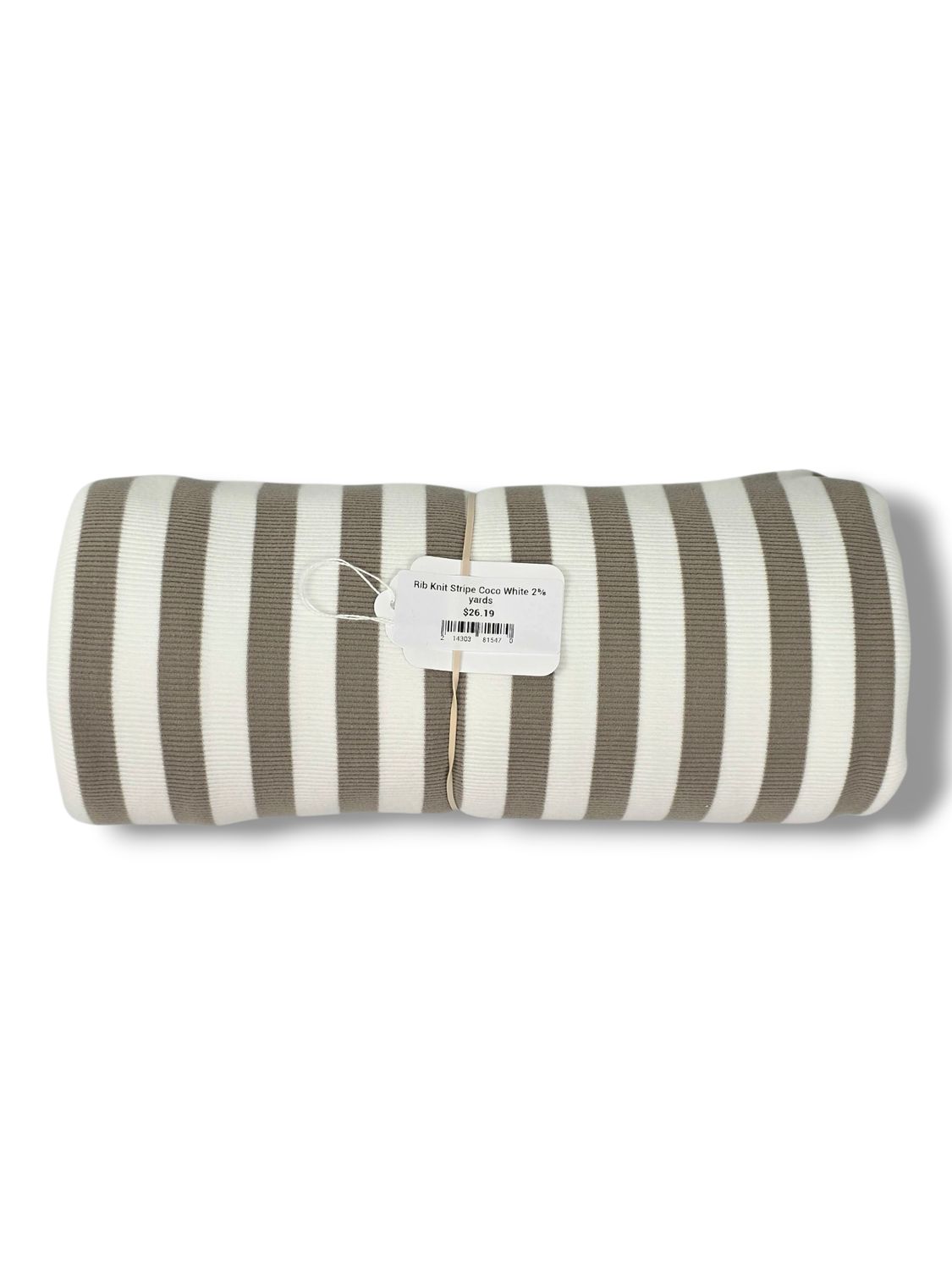 Rib Knit Stripe Coco White 2⅝ yards