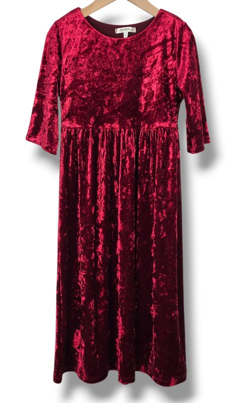 5 Yr Burgundy Velvet Dress