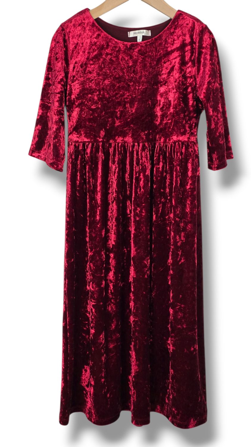 5 Yr Burgundy Velvet Dress