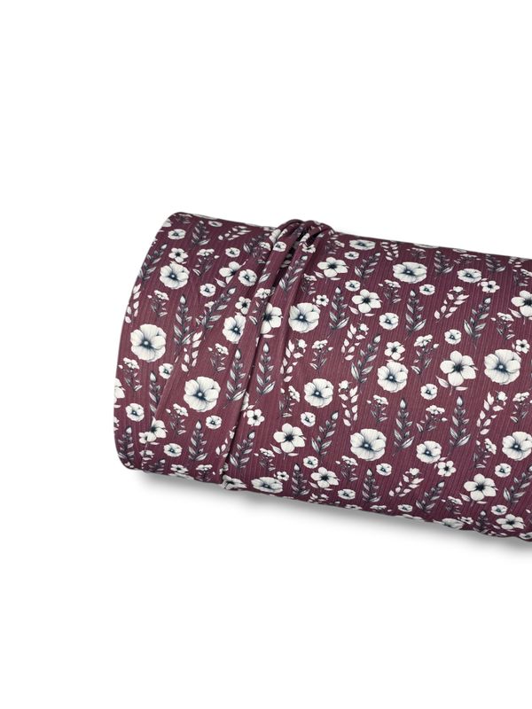 *Unique Design* Willow Ribbed Knit Silver Blossoms Mauve