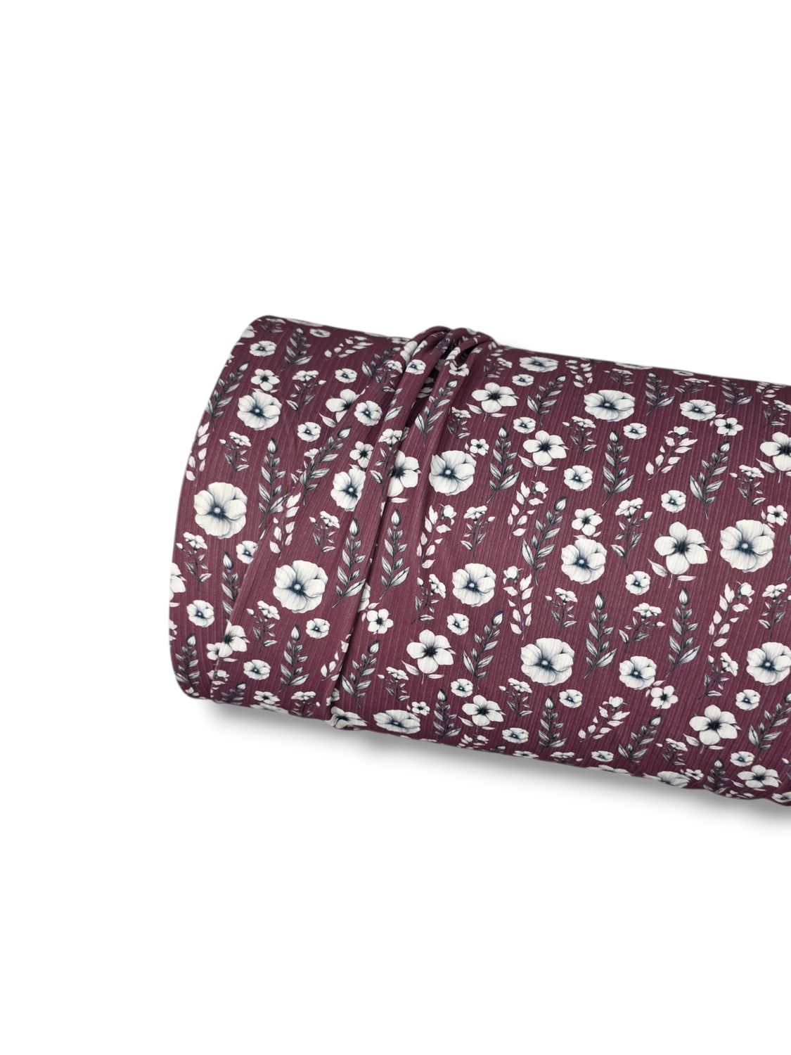 *Unique Design* Willow Ribbed Knit Silver Blossoms Mauve