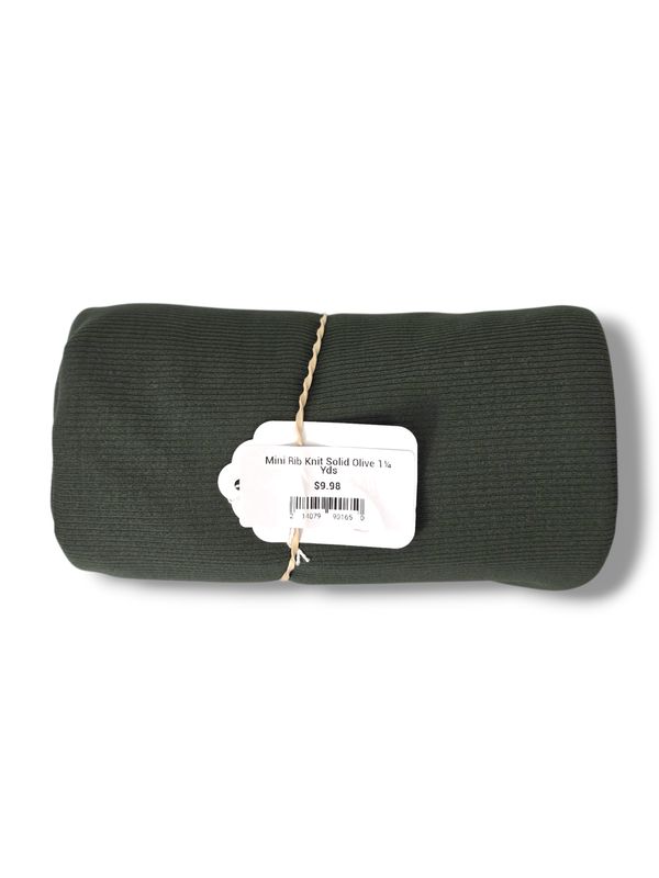 Mini Rib Knit Solid Olive 1¼ Yds