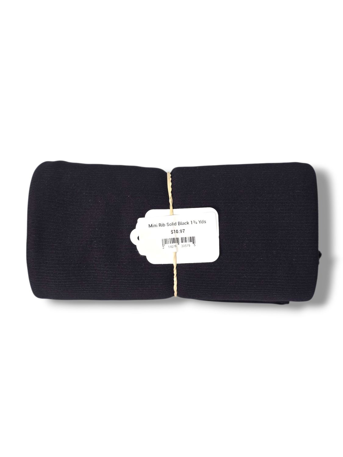 Mini Rib Solid Black 1⅜ Yds