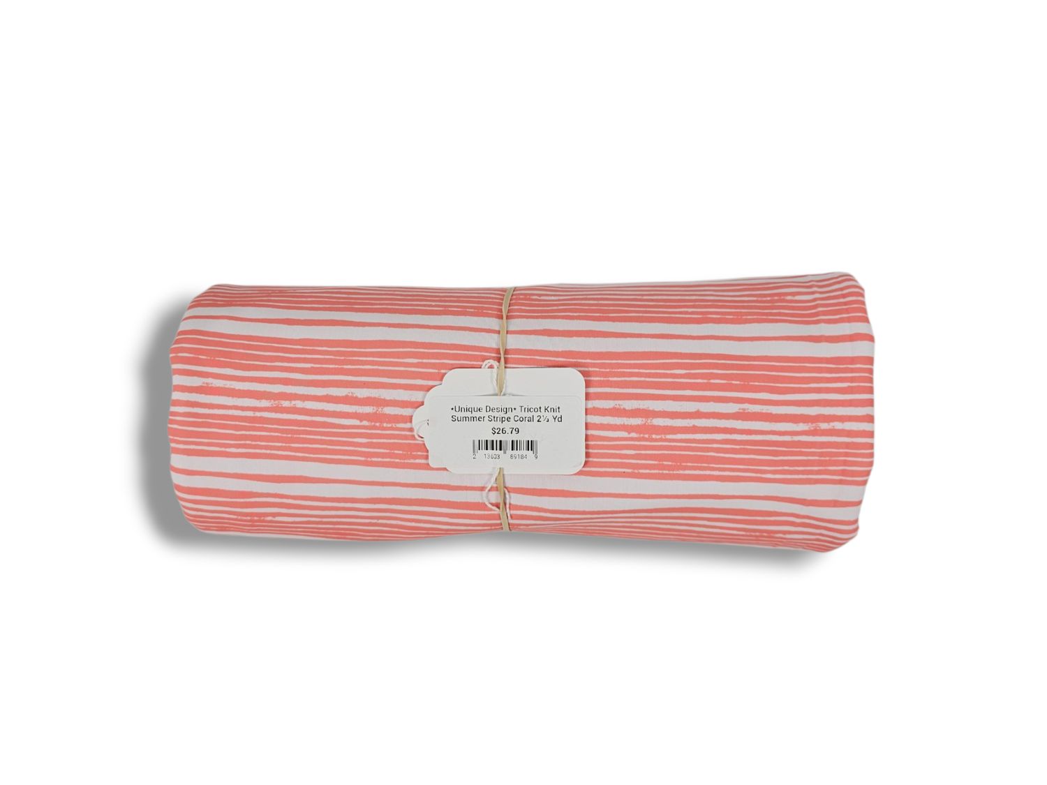 *Unique Design* Tricot Knit Summer Stripe Coral 2⅓ Yd