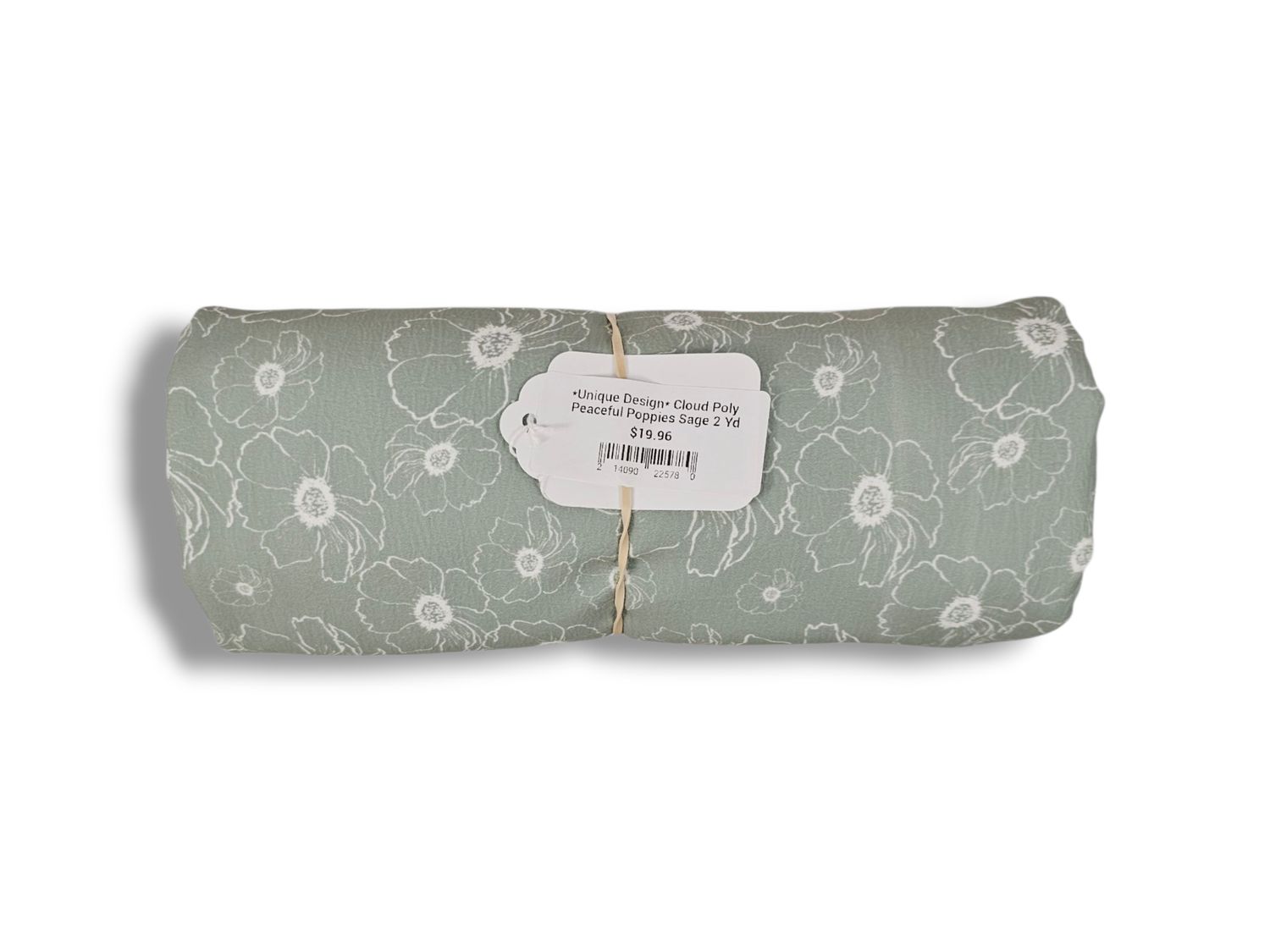 *Unique Design* Cloud Poly Peaceful Poppies Sage 2 Yd