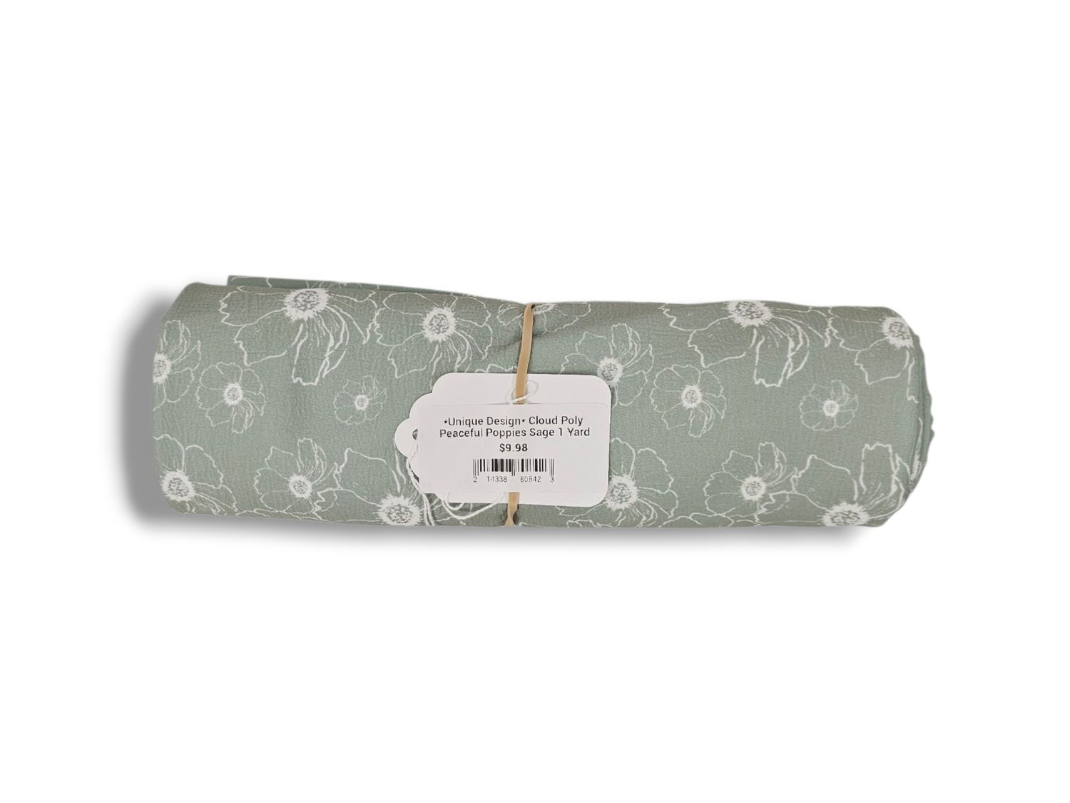 *Unique Design* Cloud Poly Peaceful Poppies Sage 1 Yard