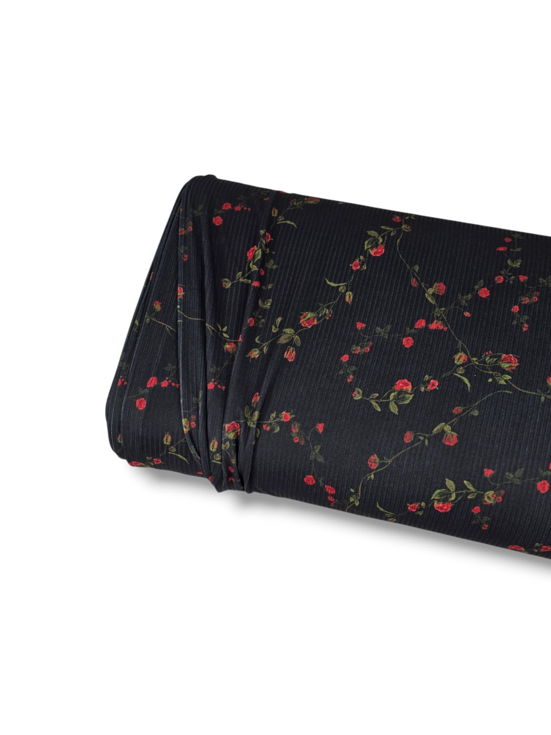 *Unique Design* Willow Ribbed Knit Vintage Rose Garden Black