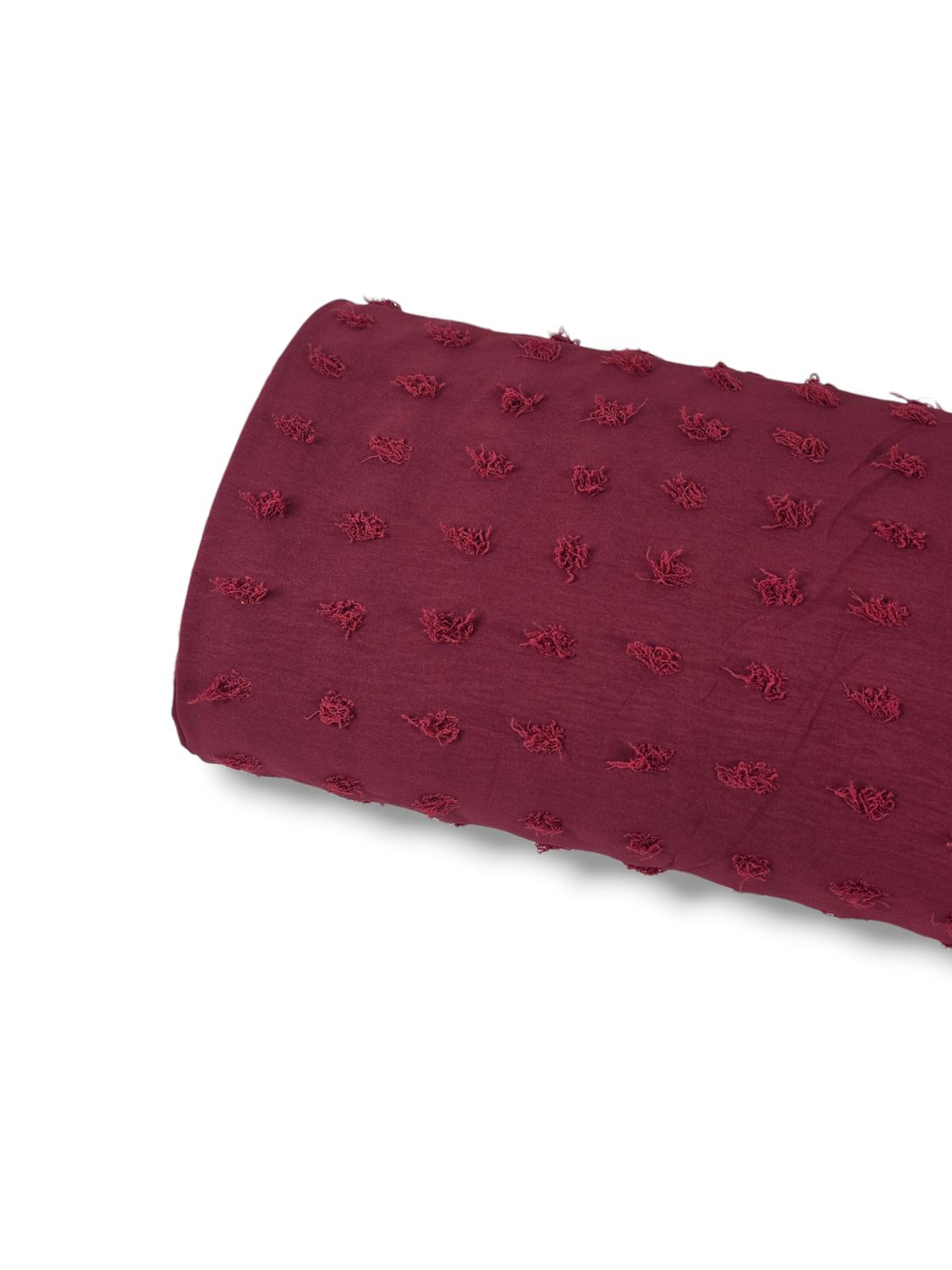 Penny Size Poly Swiss Dot Burgundy