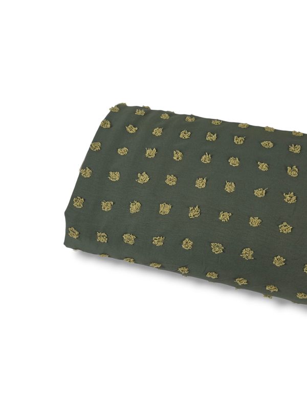 Penny Size Poly Swiss Dot Olive