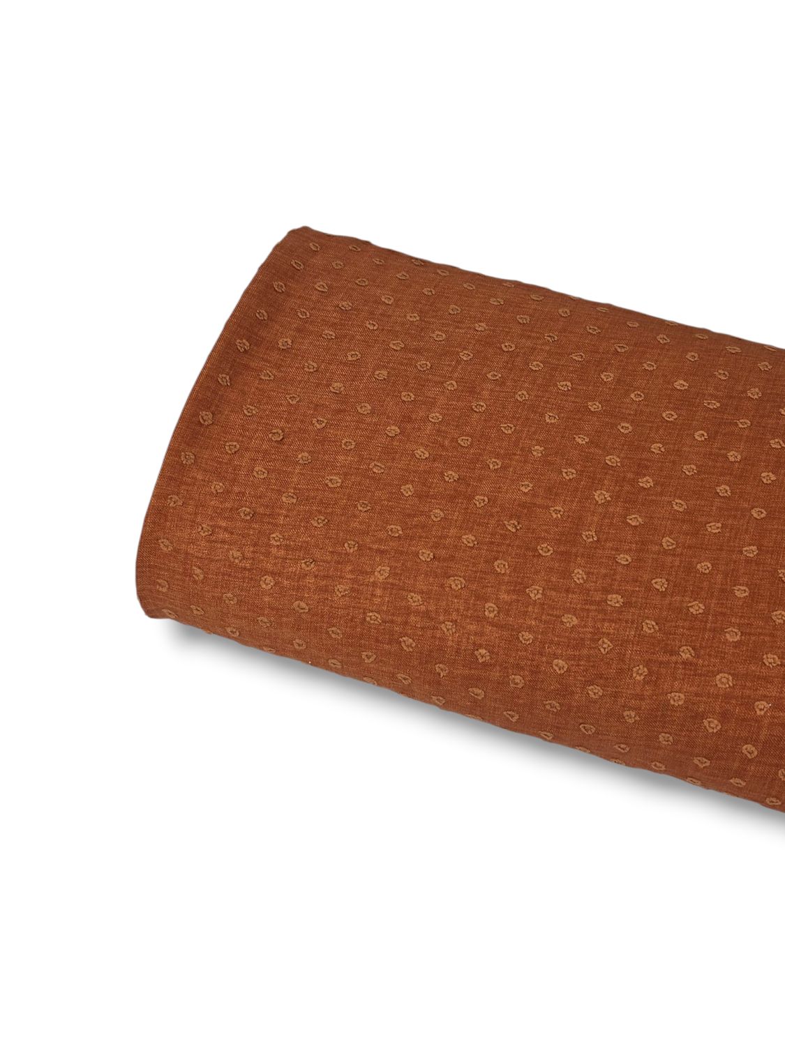 Round Linen Swiss Dot Rust Orange