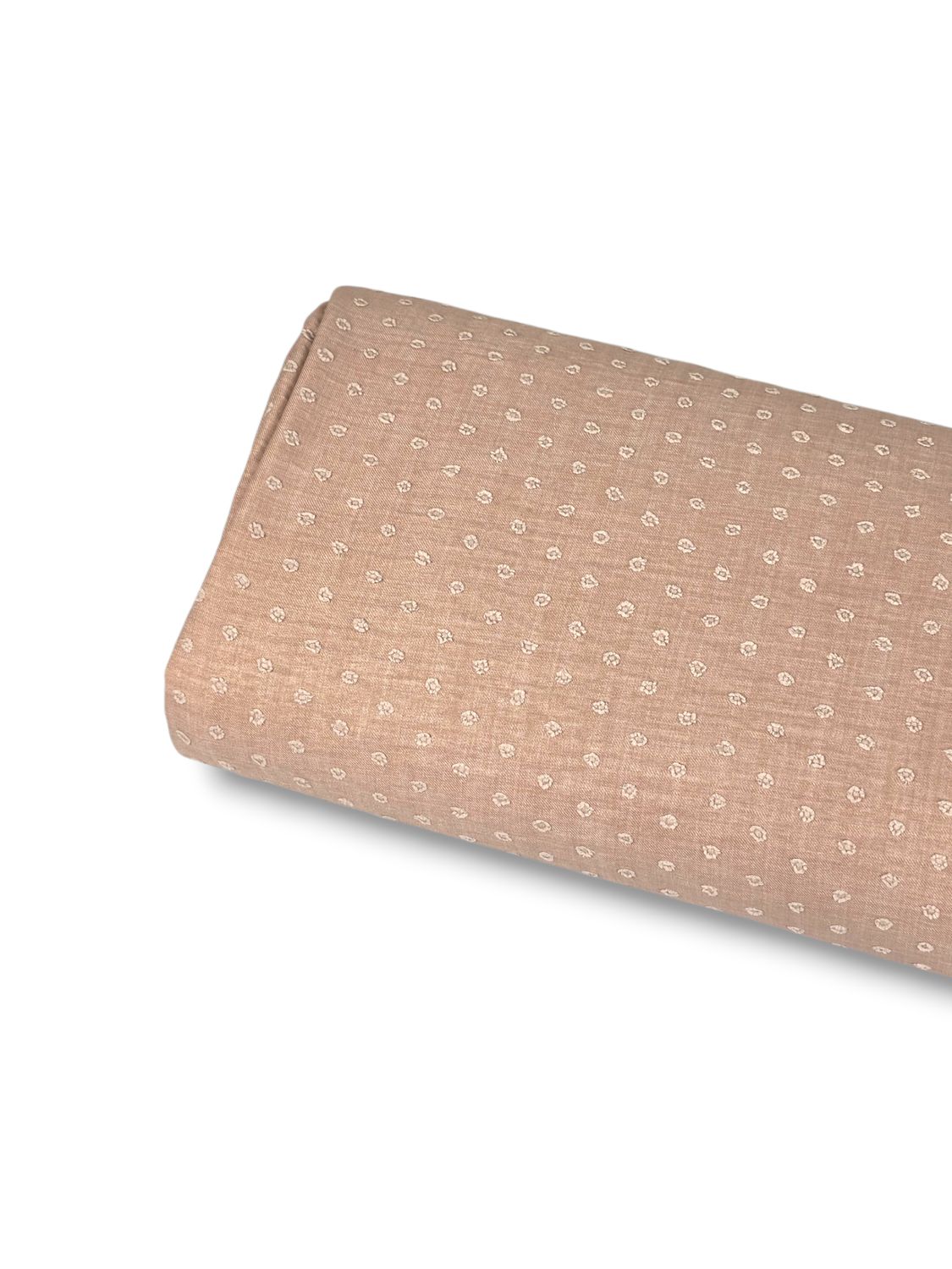 Round Linen Swiss Dot Dusty Rose