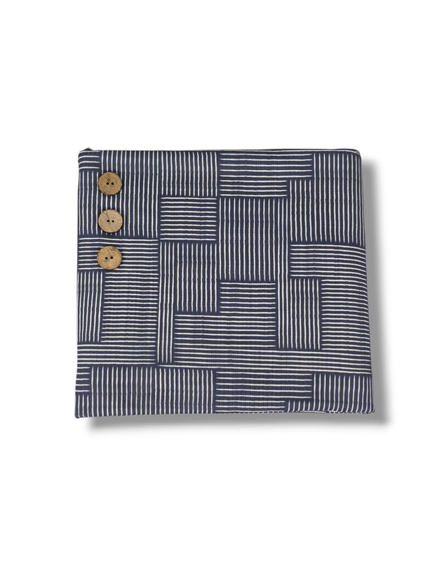 Reign Rib Knit Modern Grid Slate Blue