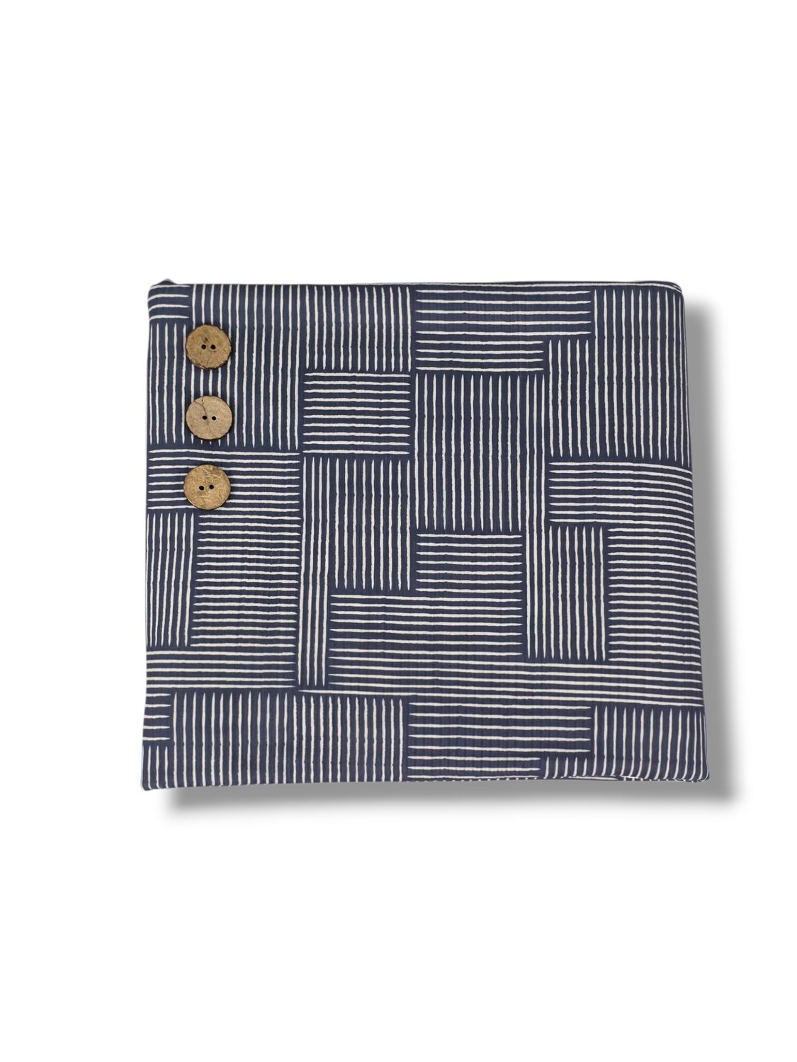 Reign Rib Knit Modern Grid Slate Blue