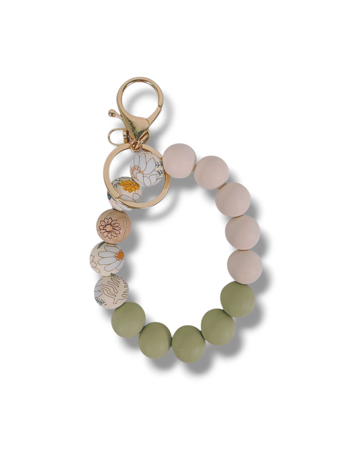 Silicone Bead Clip Bracelet Ivory Whisper