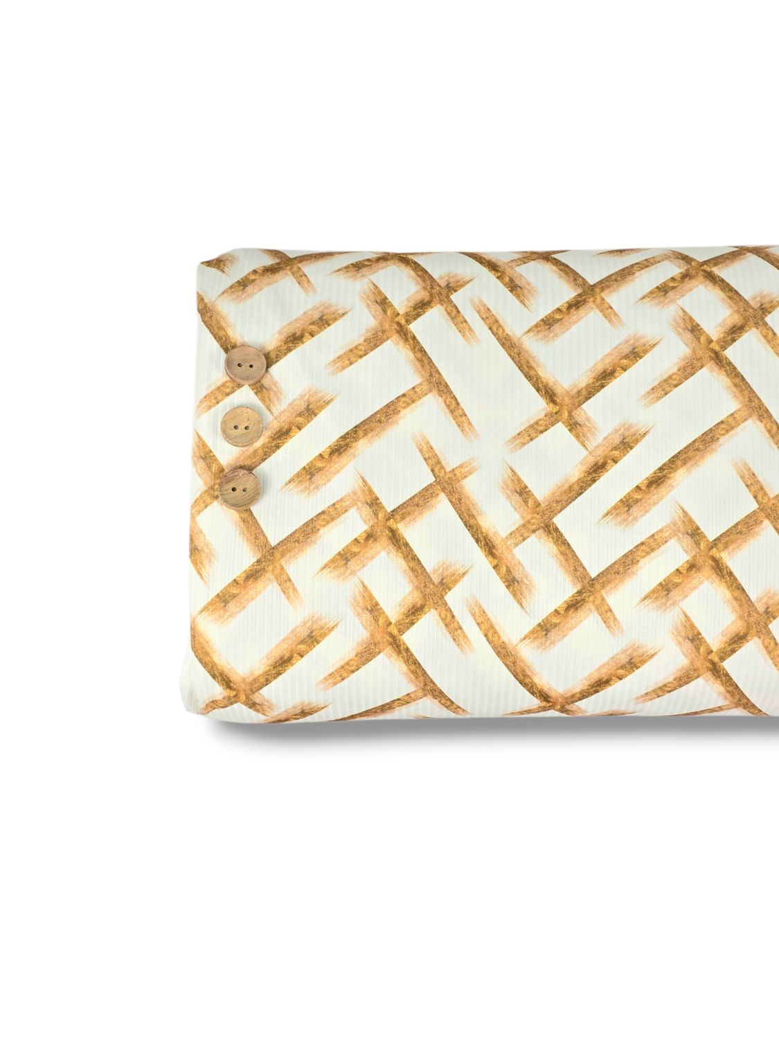 *Unique Design* Willow Ribbed Knit Golden Lattice White