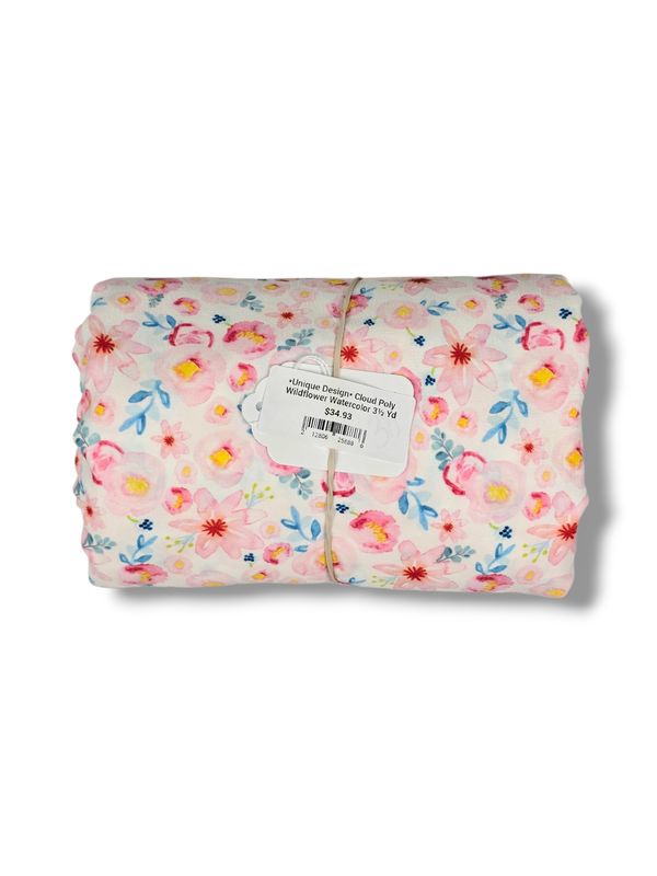 *Unique Design* Cloud Poly Wildflower Watercolor 3½ Yd