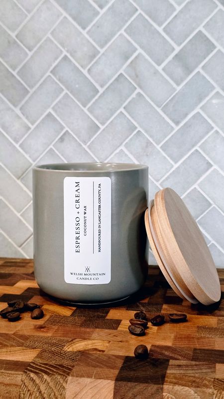 Espresso + Cream Coconut Wax Homestead Stone Bamboo Lid