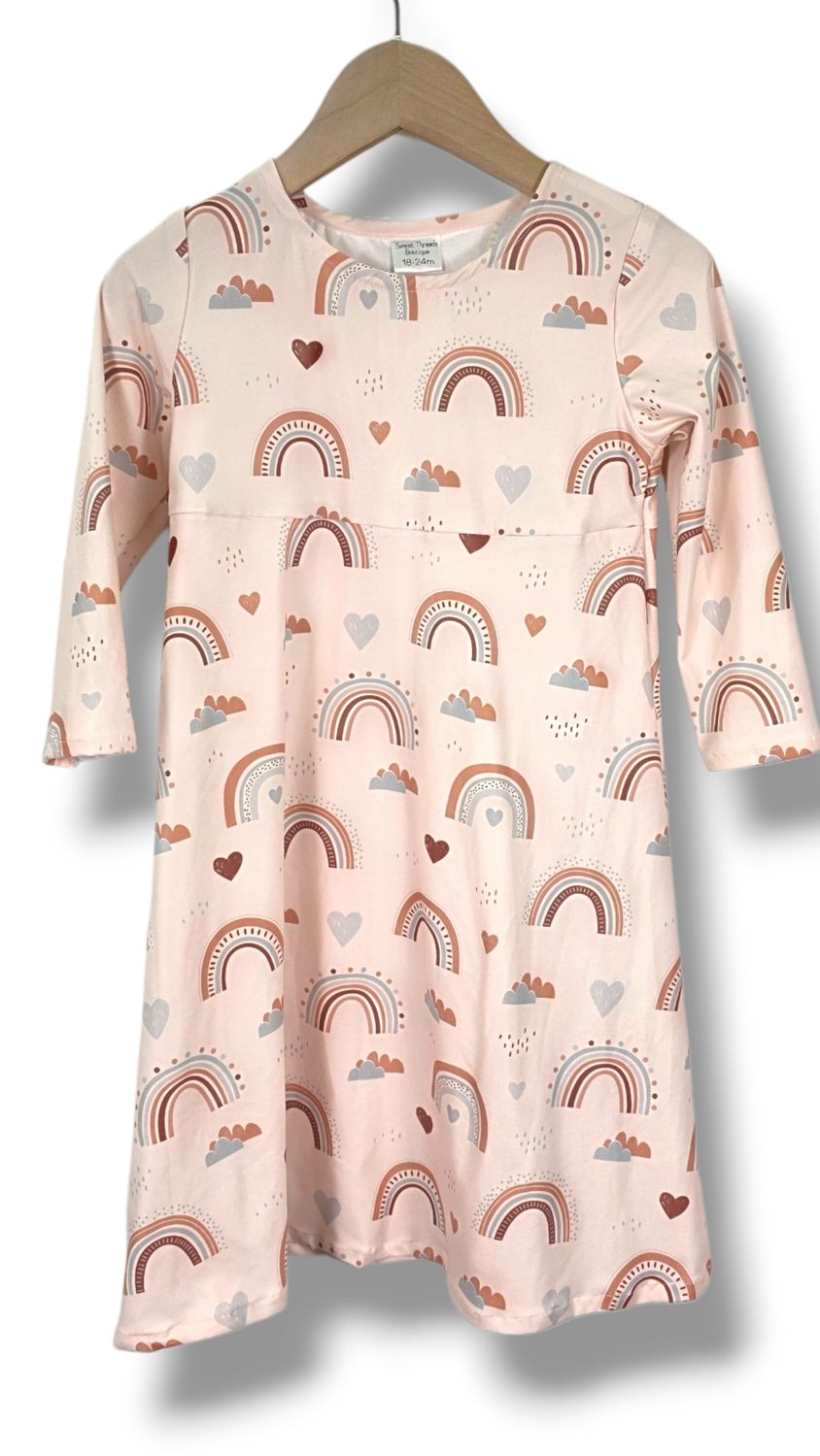 18-24 Mo. Dress Single Brushed Boho Rainbow Sky