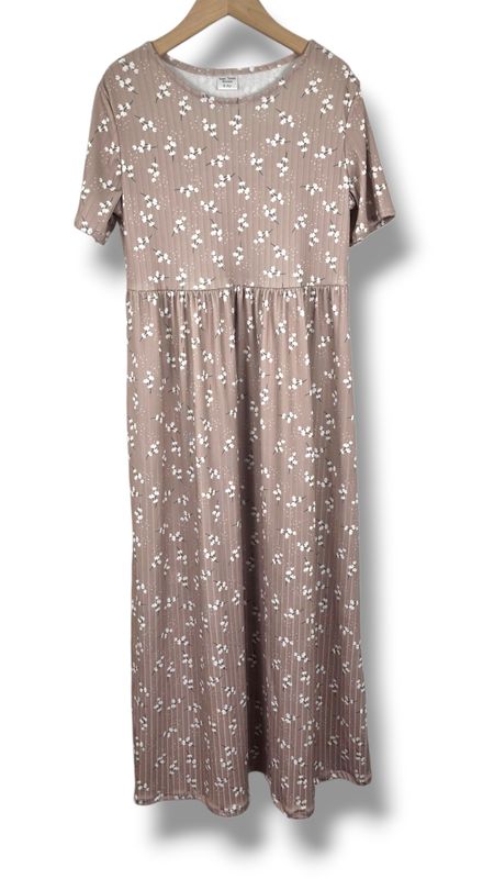 8-9 Yr Dress Poly Ribbed Knit Willow Bud Tan