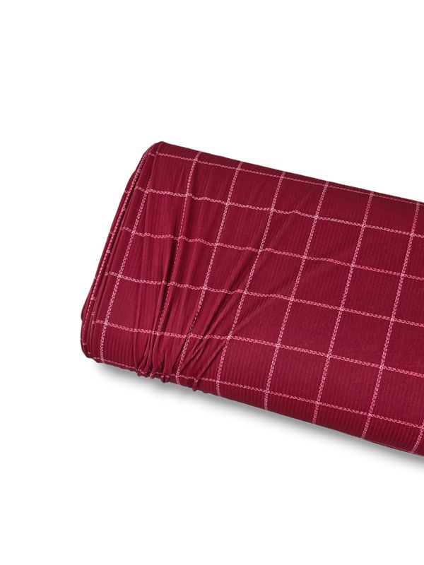 *Unique Design* Willow Ribbed Knit Noel Stitch Raspberry