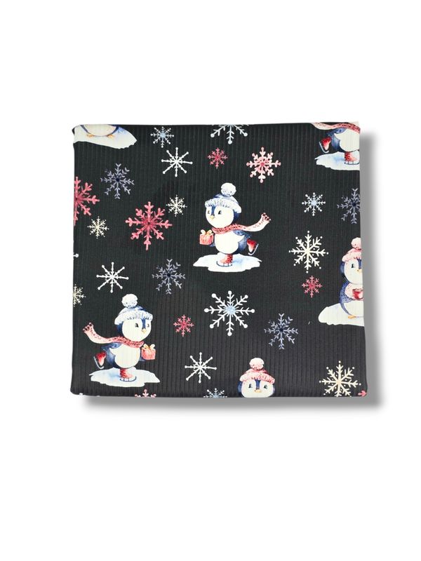 *Unique Design* Willow Ribbed Knit Winter Wonderland Charcoal