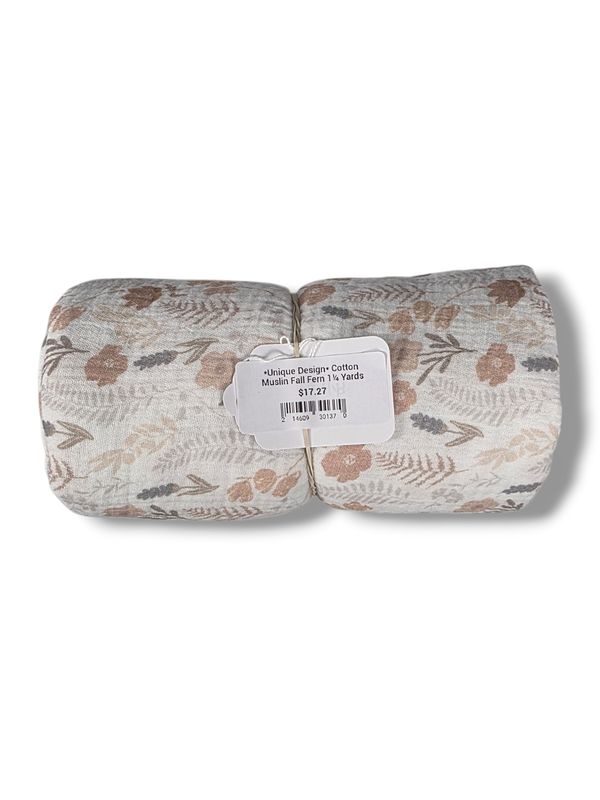 *Unique Design* Cotton Muslin Fall Fern 1¼ Yards
