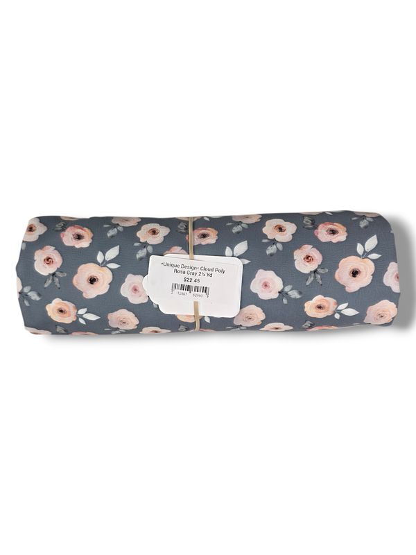 *Unique Design* Cloud Poly Rosa Gray 2¼ Yd