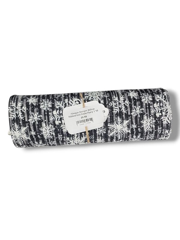 *Unique Design* Willow Ribbed Knit Snow Flurry 1 Yd