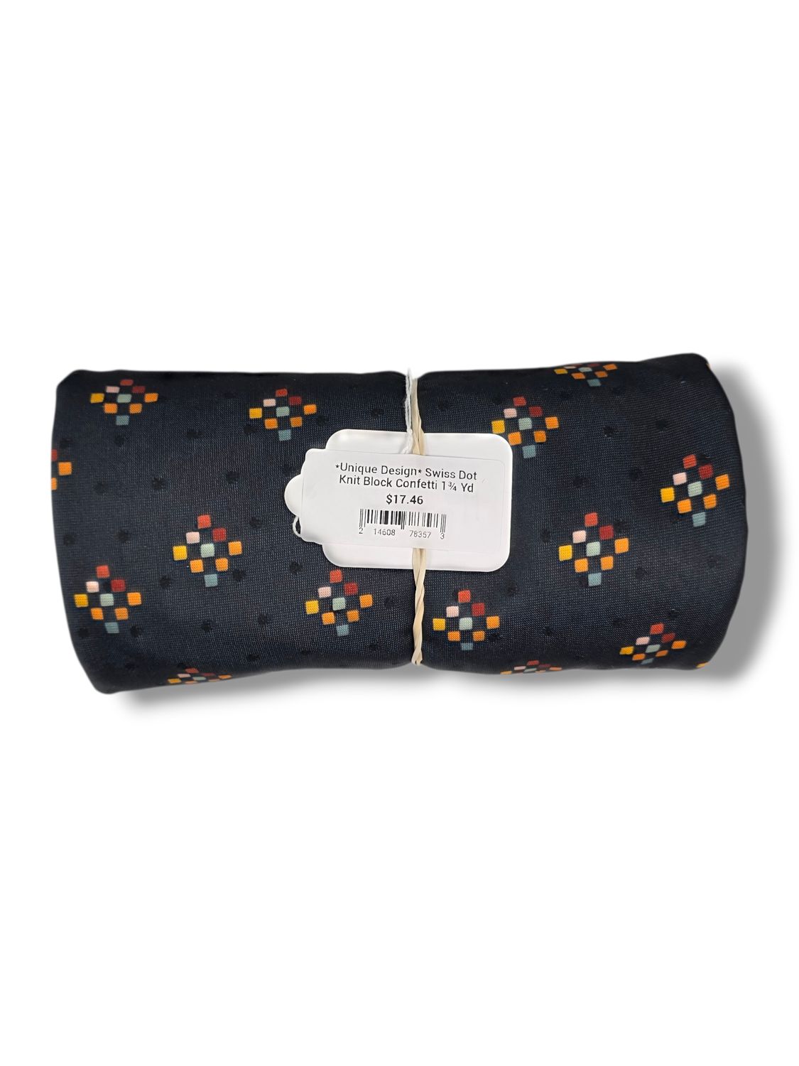 *Unique Design* Swiss Dot Knit Block Confetti 1¾ Yd