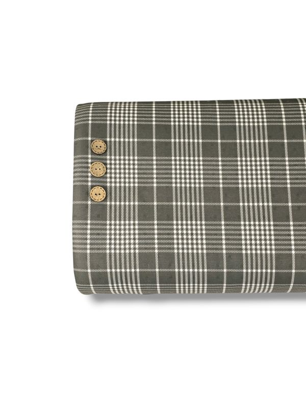 *Unique Design* Swiss Dot Knit Modern Plaid Charcoal