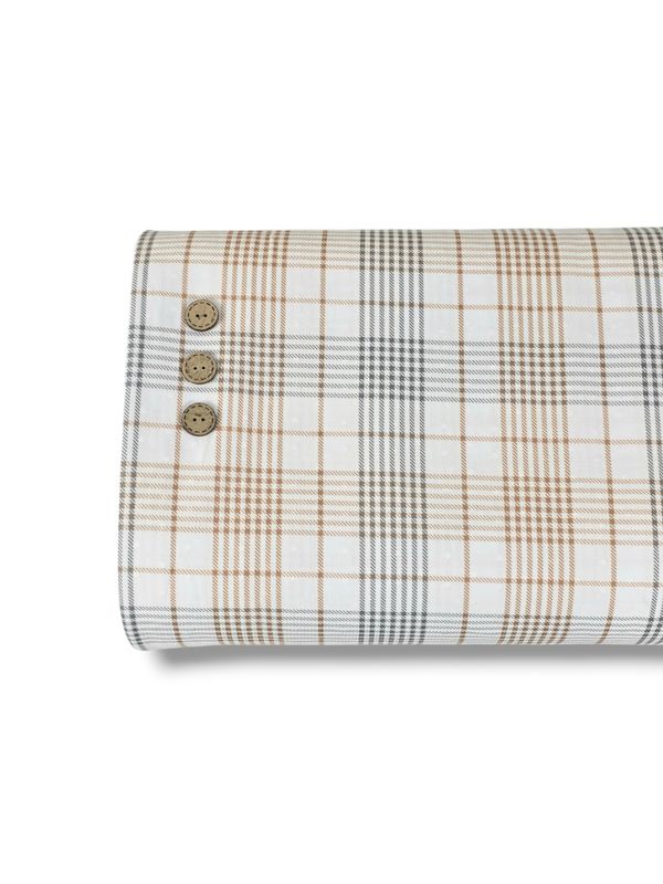 *Unique Design* Swiss Dot Knit Modern Plaid White