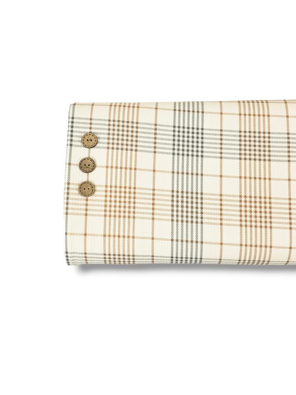 *Unique Design* Willow Ribbed Knit Modern Plaid White