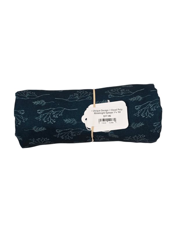 * Unique Design * Cloud Poly Mindnight Sprays 1¾ Yd