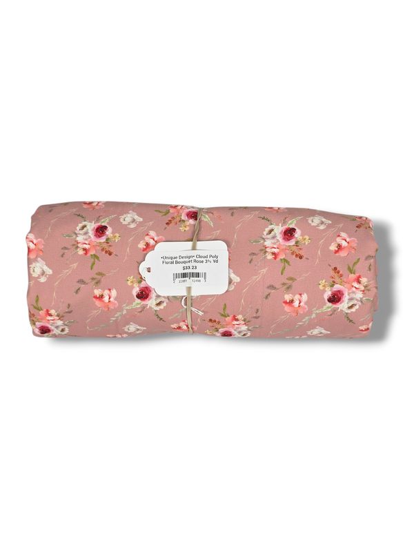 *Unique Design* Cloud Poly Floral Bouquet Rose 3⅓ Yd