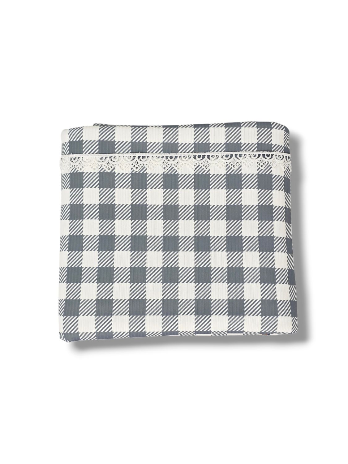 *Unique Design* Willow Ribbed Knit Gingham Dusty Blue