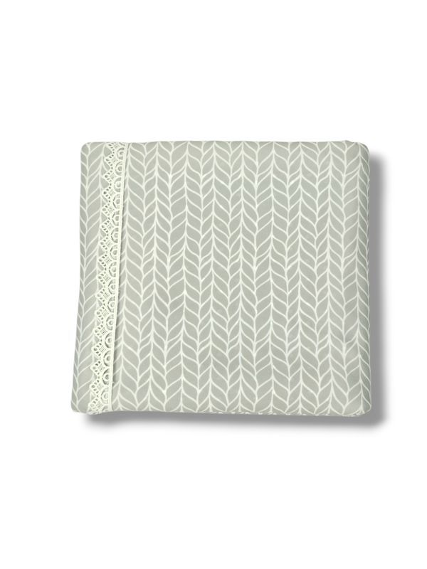 *Unique Design* Swiss Dot Knit Willow Weave Gray