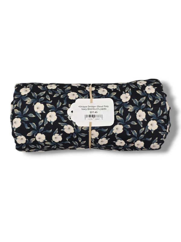 *Unique Design* Cloud Poly Ivory Blooms 2¾ yards