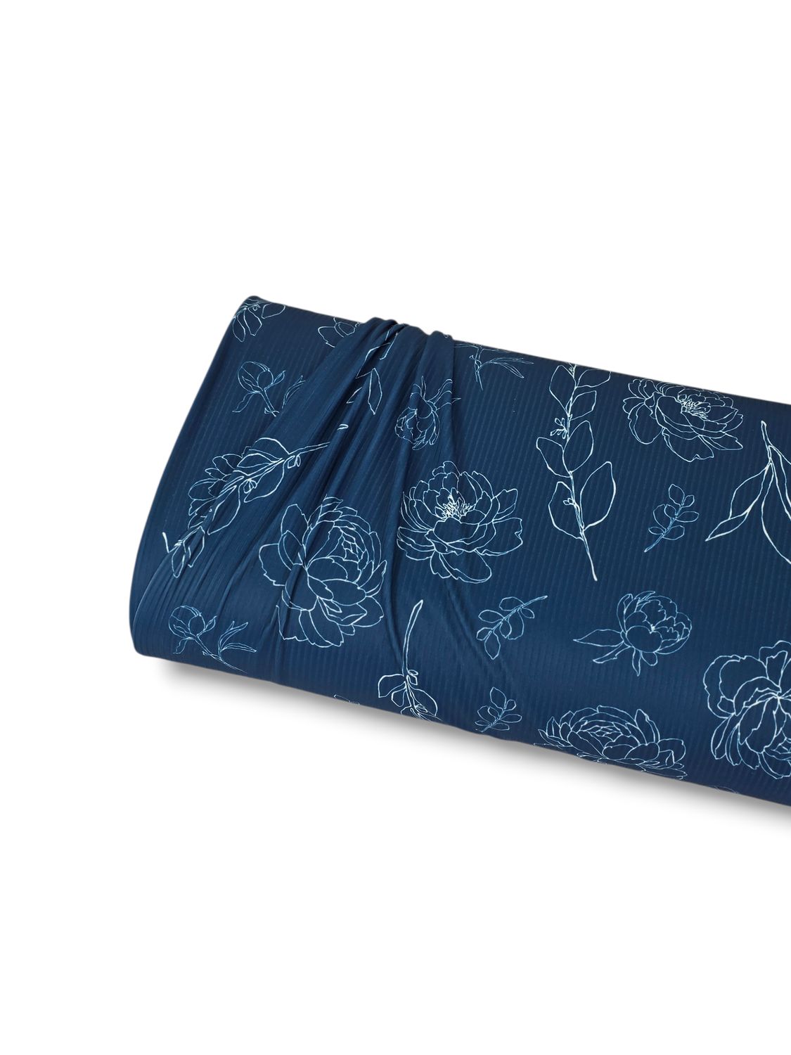 *Unique Design* Willow Ribbed Knit Peony Sketch Turquoise