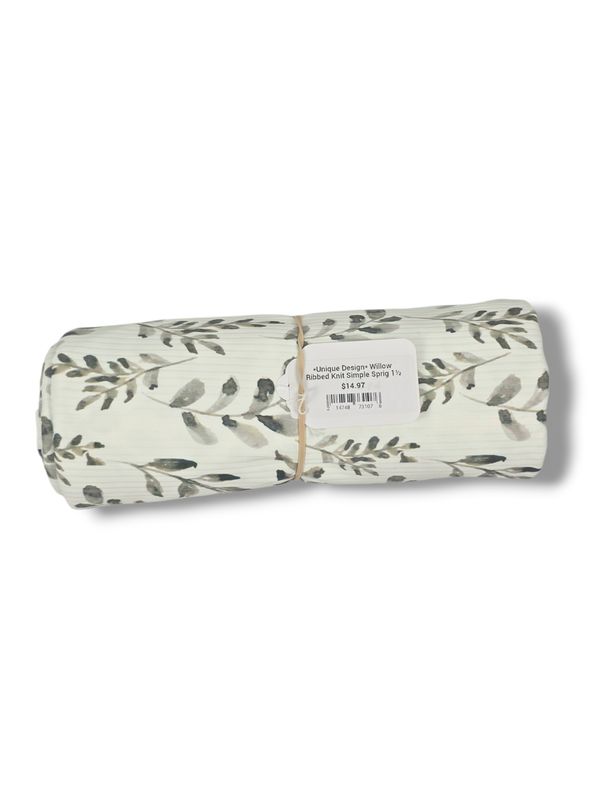 *Unique Design* Willow Ribbed Knit Simple Sprig 1½ yd.