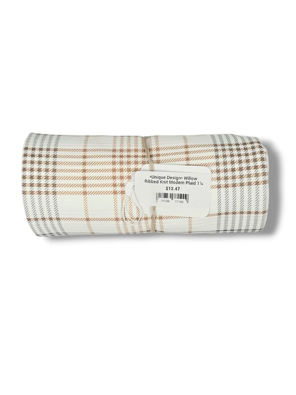 *Unique Design* Willow Ribbed Knit Modern Plaid 1¼ yards