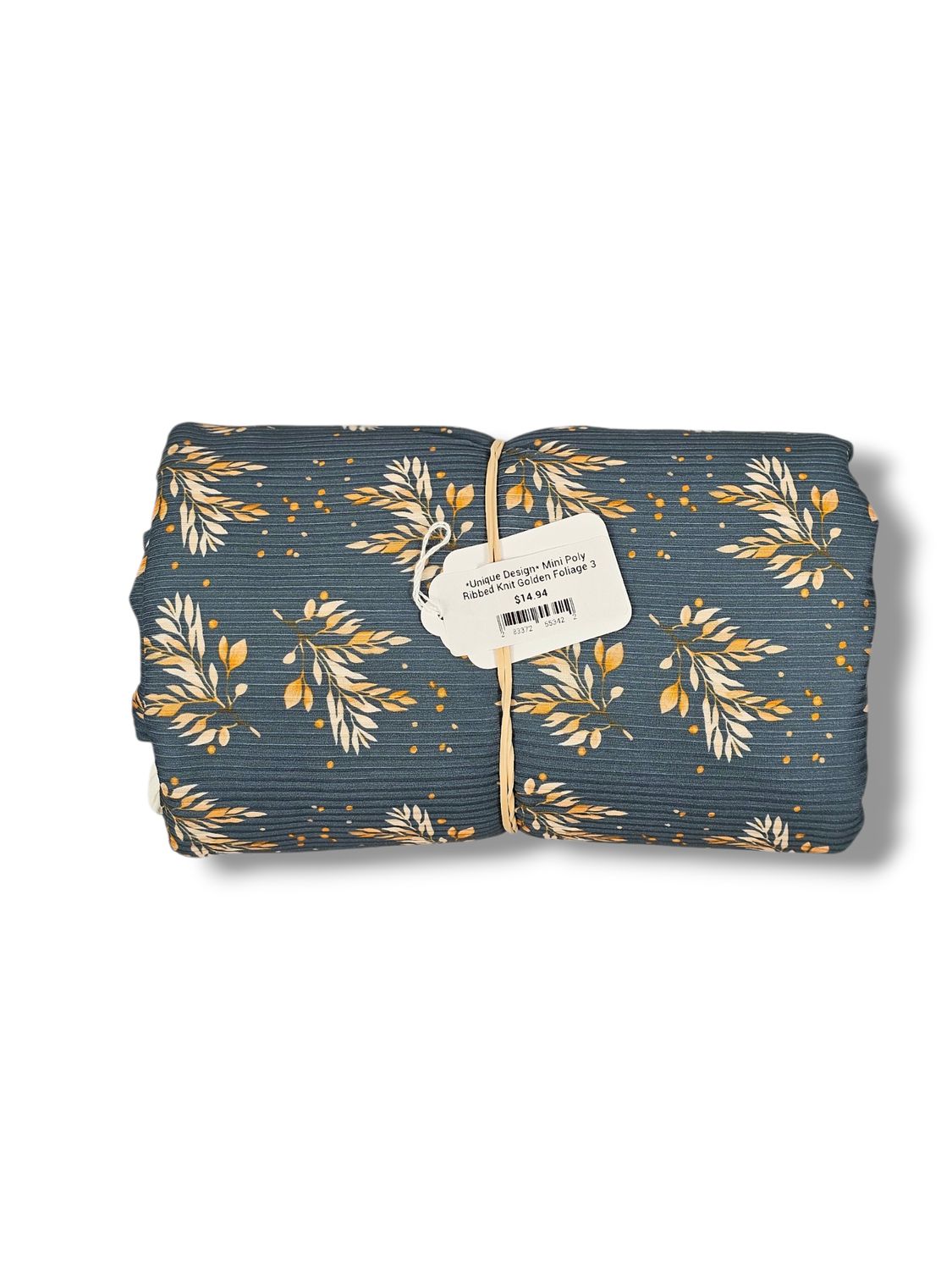 *Unique Design* Mini Poly Ribbed Knit Golden Foliage 3 yards