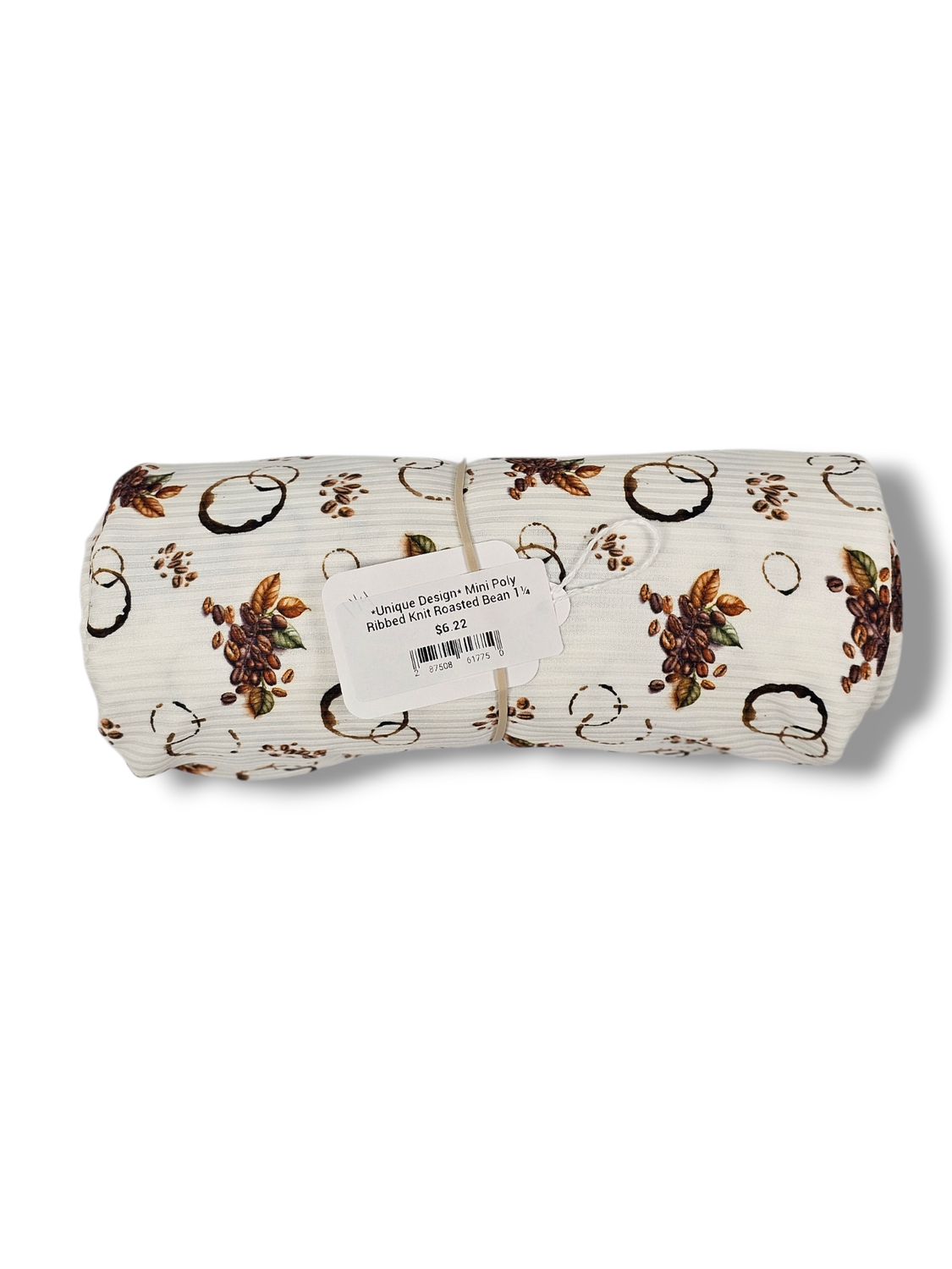 *Unique Design* Mini Poly Ribbed Knit Roasted Bean 1¼ yards