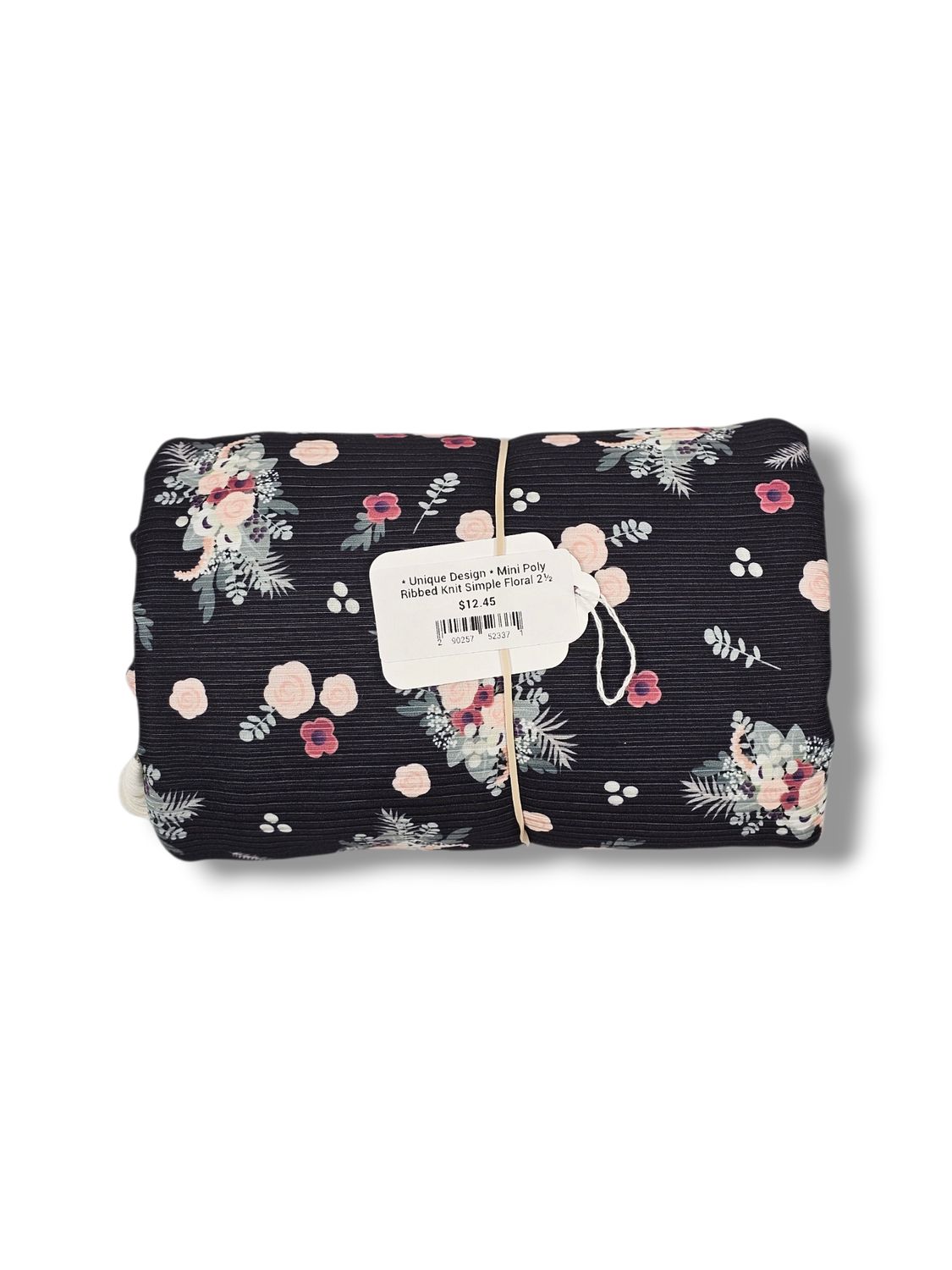 * Unique Design * Mini Poly Ribbed Knit Simple Floral 2½ yards