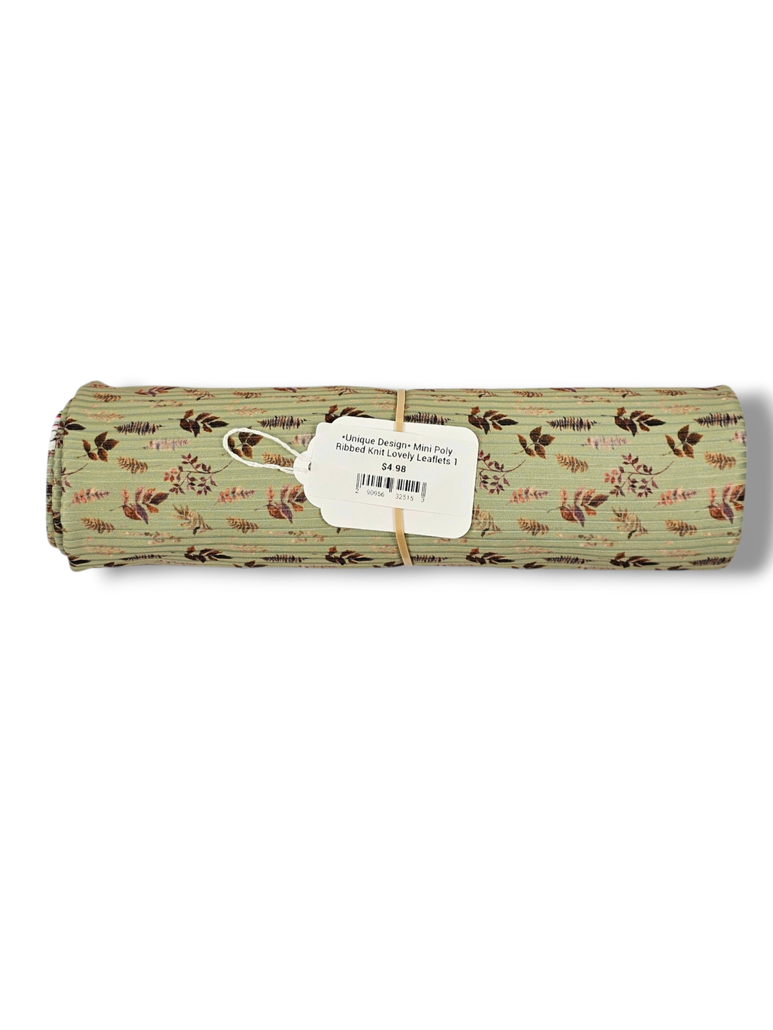 *Unique Design* Mini Poly Ribbed Knit Lovely Leaflets 1 yard