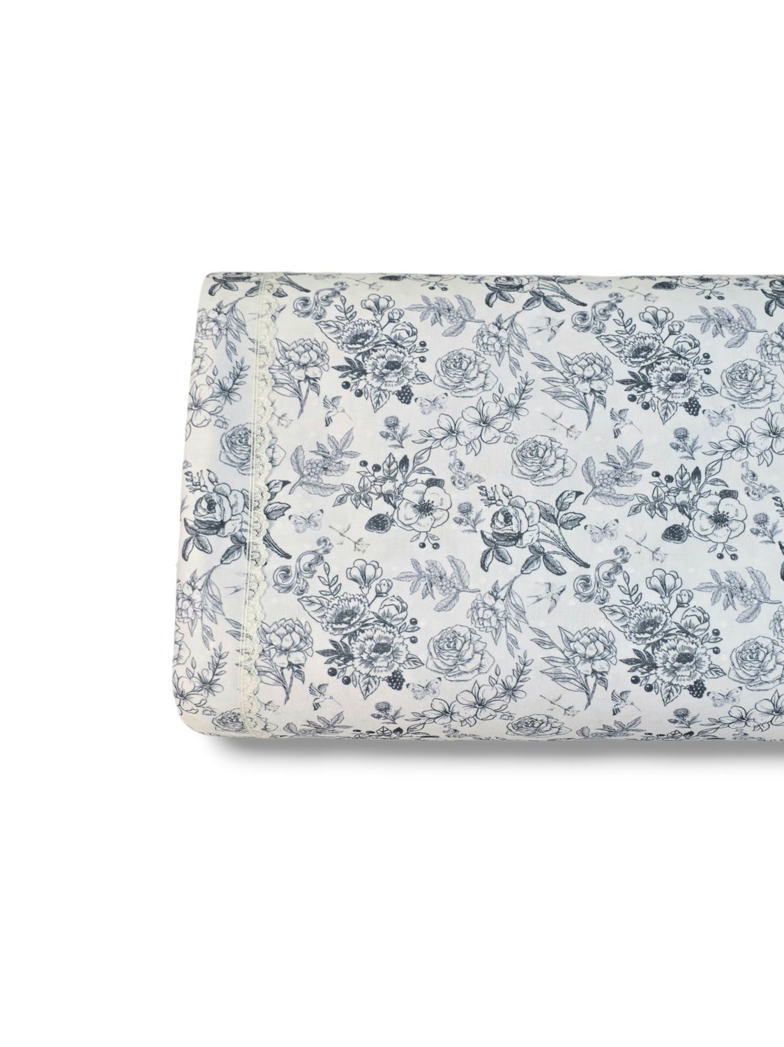 *Unique Design* Swiss Dot Knit Cottage Garden White